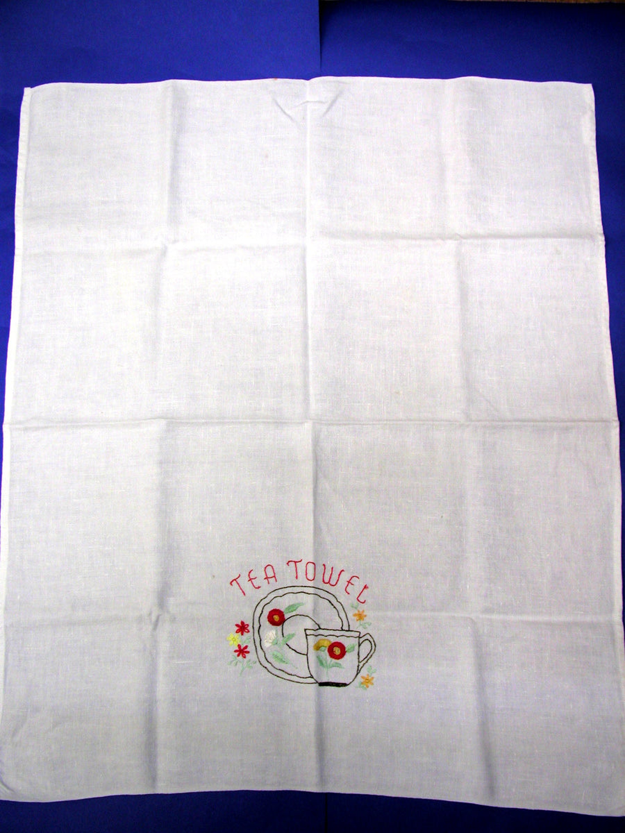 how to embroider tea towels Girls Can Tell