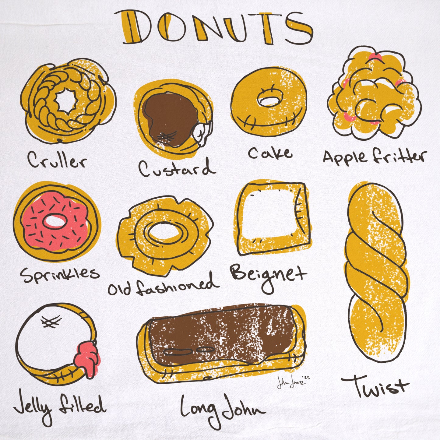 Donuts Tea Towel