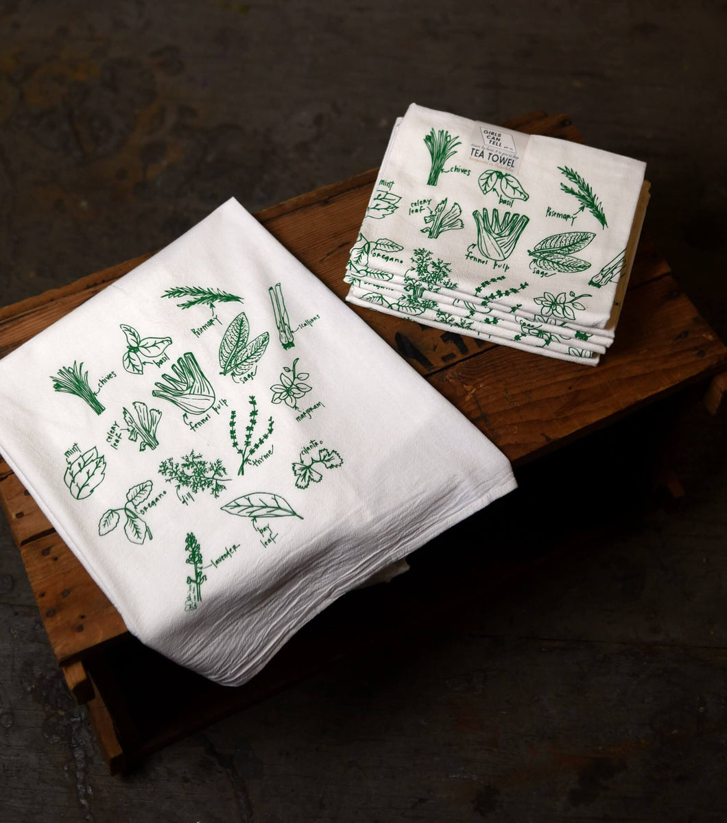 Garden Herbs Tea Towel – Wild Sage Goods