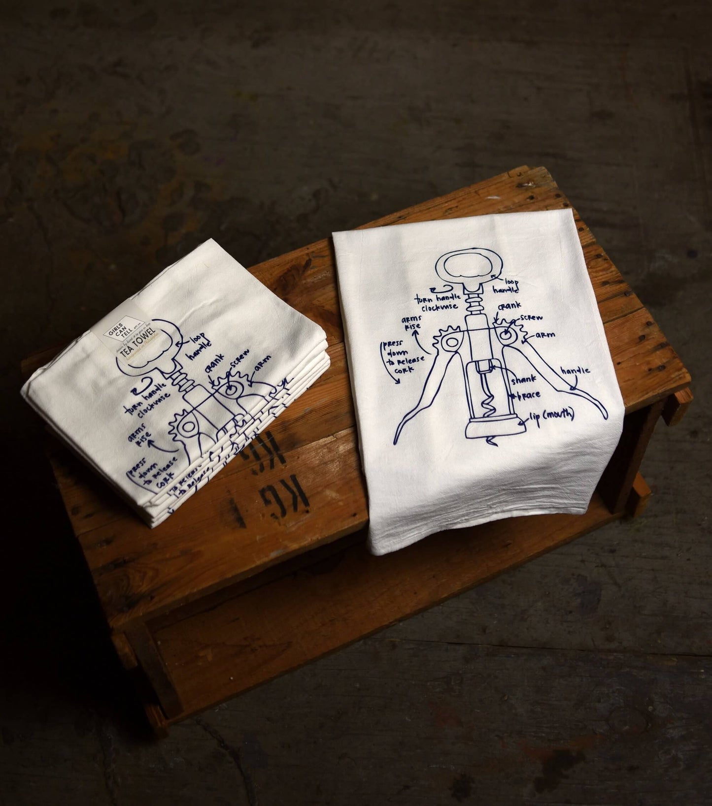 Corkscrew Tea Towel