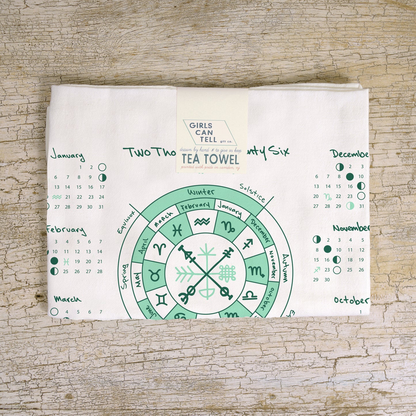 2026 Lunar Calendar Tea Towel