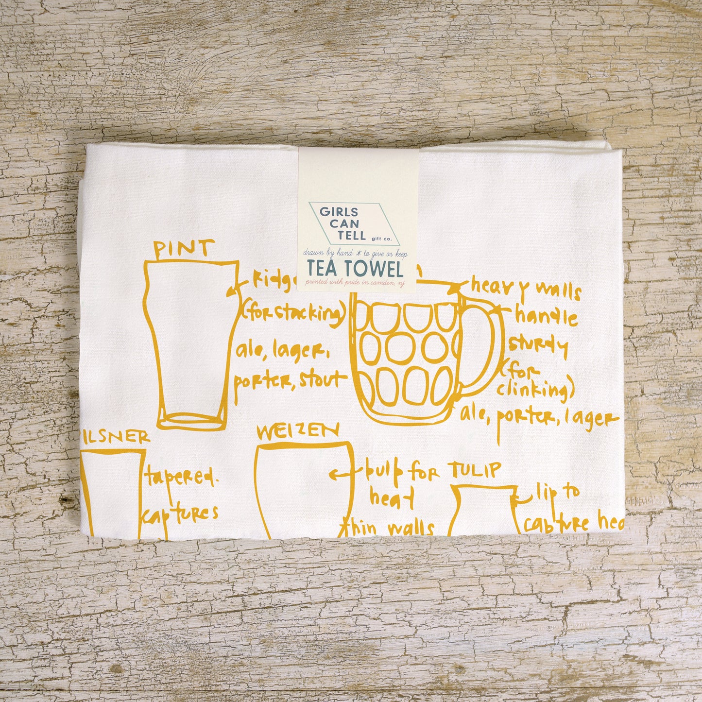 Beer Glassware Tea Towel