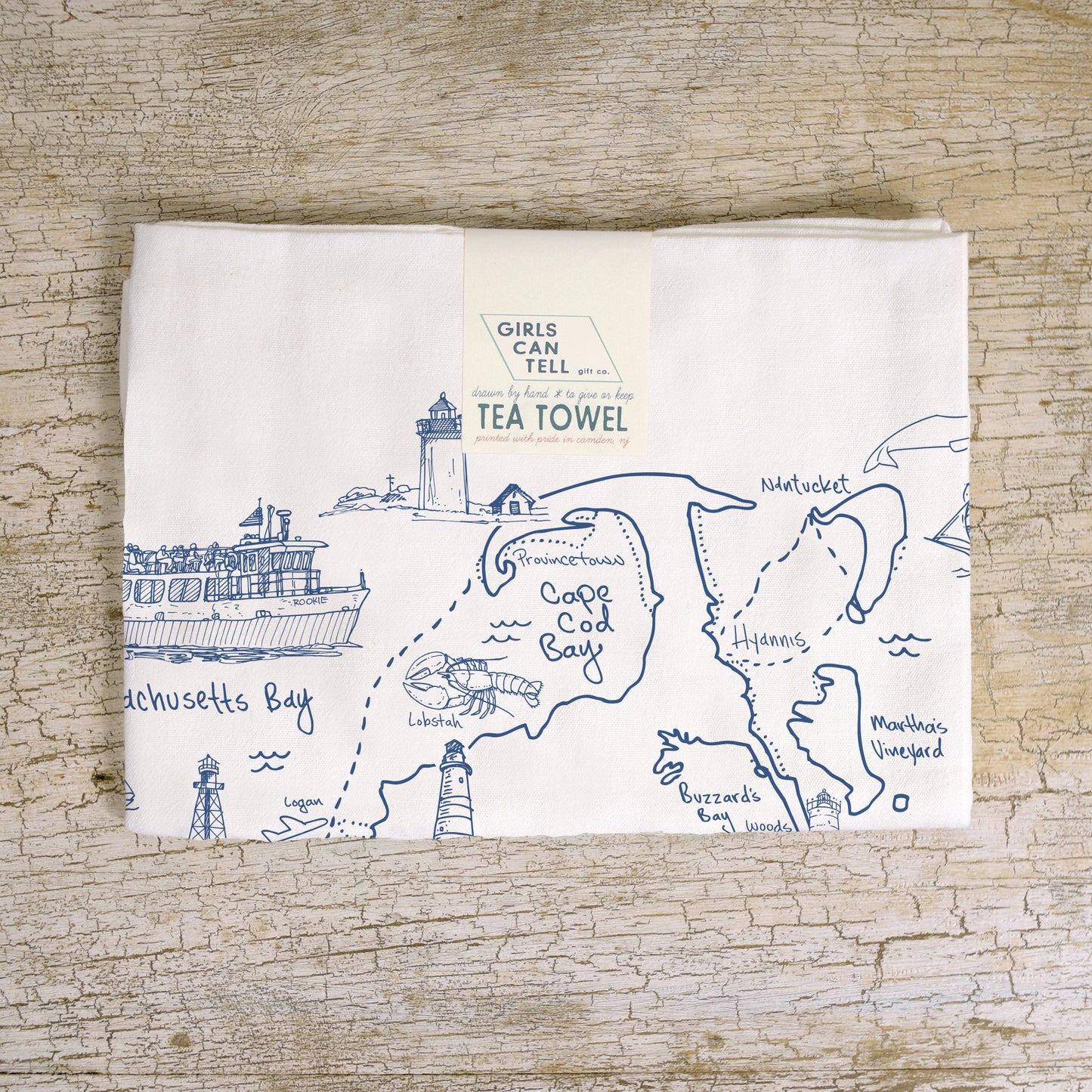 Massachusetts Bay Tea Towel