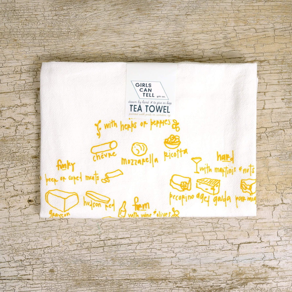 🧀 Cheese Types Tea Towel Girls Can Tell