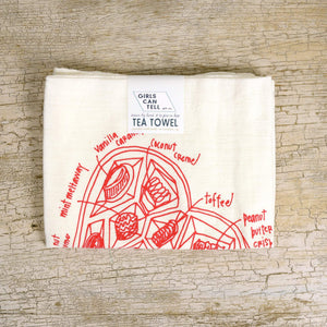 Chocolate Heart Tea Towel