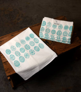 Easter eggs tea towel