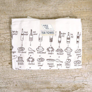 Food and Wine Pairings Tea Towel