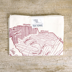 South Carolina Regions Tea Towel