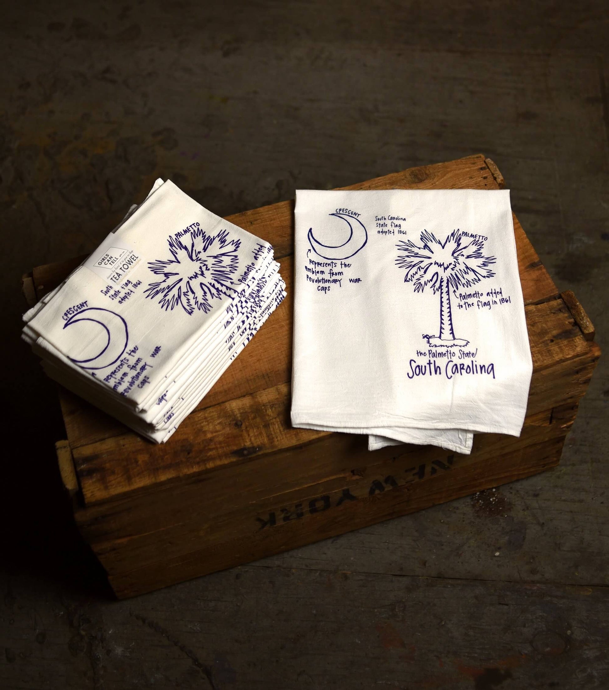South Carolina Flag Tea Towels