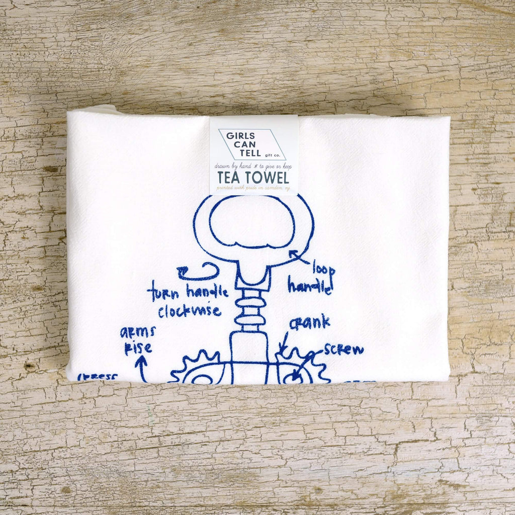 Wine Corkscrew Tea Towel