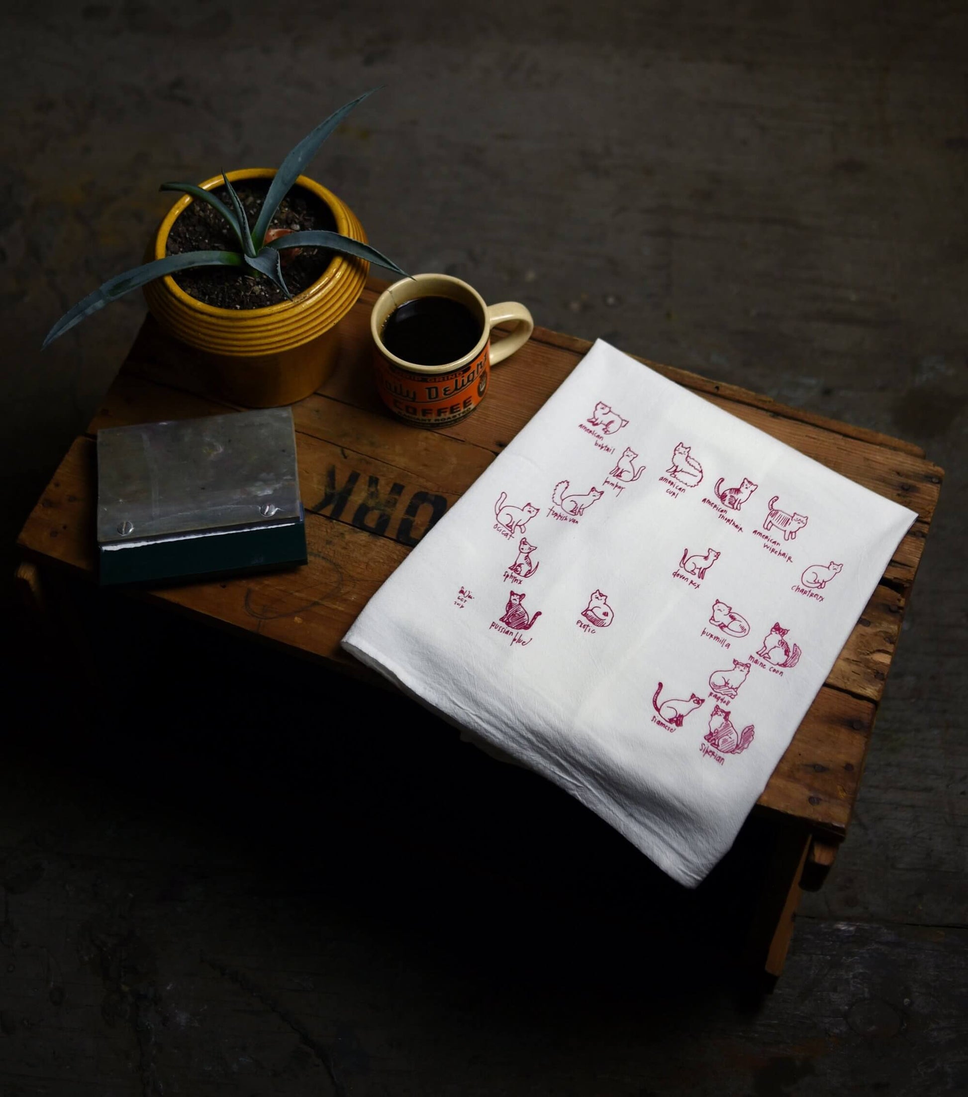 Cats tea towel